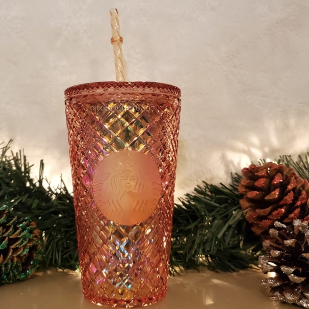 🌟NEW🌟 Starbucks 2021 Rose Gold Grande Jeweled Cup